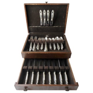 1917 Georg Jensen "Acorn" Sterling Silver Flatware For Sale
