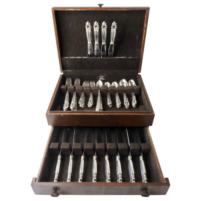 1917 Georg Jensen "Acorn" Sterling Silver Flatware For Sale
