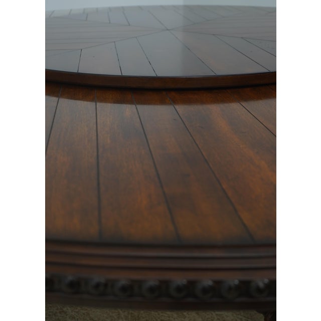 Brown Large Round Barley Twist Mahogany Dining Table For Sale - Image 8 of 14