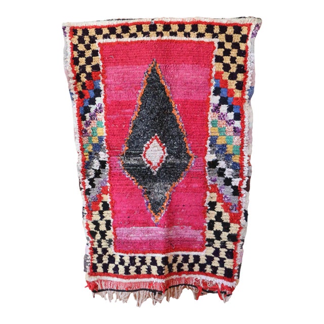 Moroccan Boucherouite Rug - 3'7" X 5'7" Ft For Sale