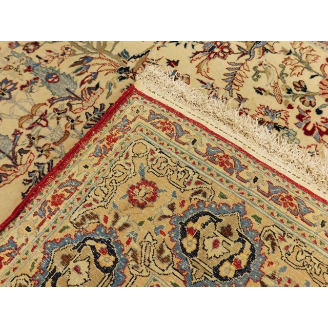 1960s Vintage Hand Knotted Persian Nain Rug - 3'10"x 5'9" For Sale - Image 12 of 12