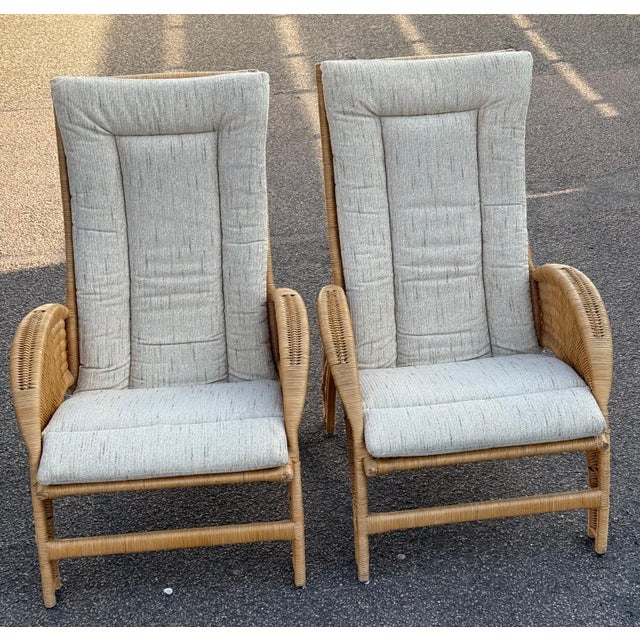 Set of Vintage Wicker Chairs For Sale - Image 6 of 18