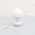 Italian 1970s table lamp made of hand-blown white opal glass with elegant chrome details. European Plug (up to 250V).The...