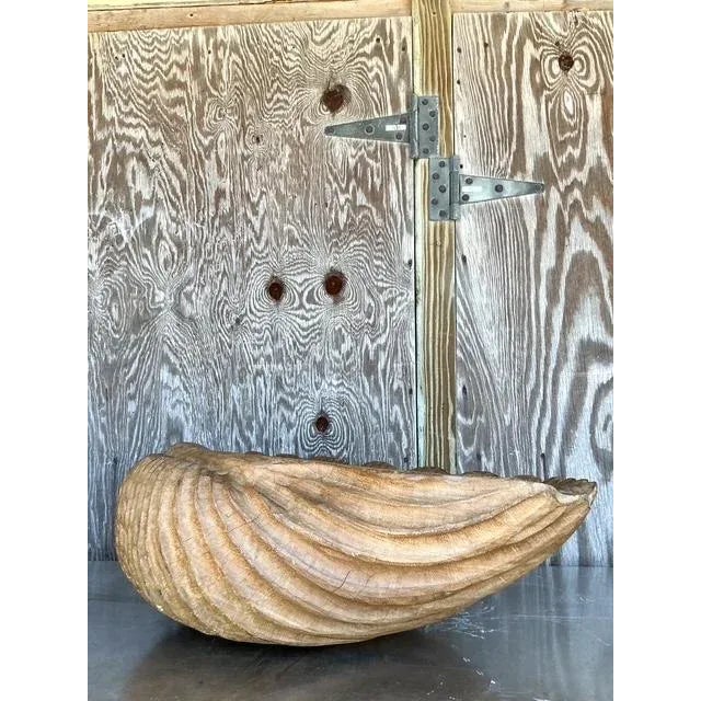 Bring a powerful force of nature into your interior with this magnificent, large-scale clam shell bowl. Masterfully hand-...