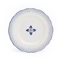 DESCRIPTION This simplified Antico Deruta dinnerware is characterized by a light gray glaze and a hint of deep blue...