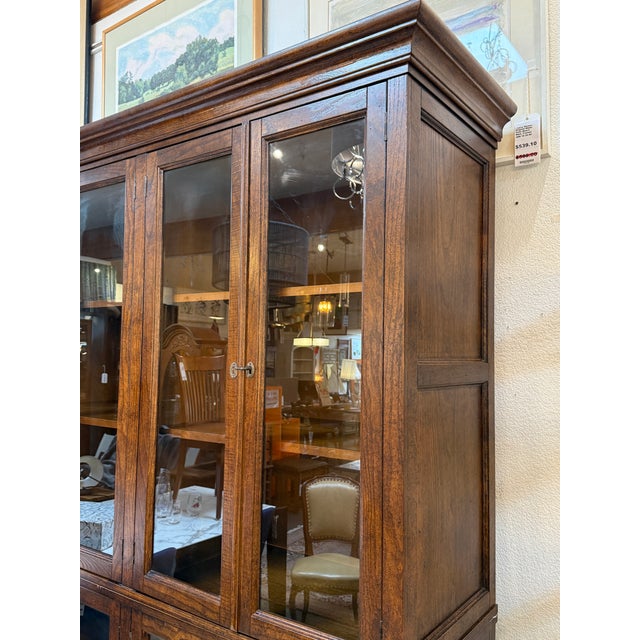 Crate & Barrel Glass Display Shelving Cabinet For Sale - Image 11 of 13