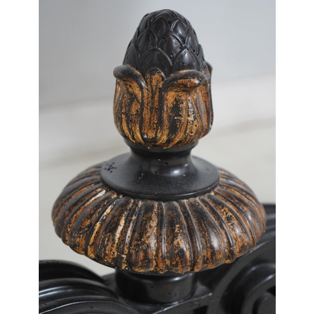 Marge Carson Black Marble Top Continental Console Table For Sale - Image 13 of 16