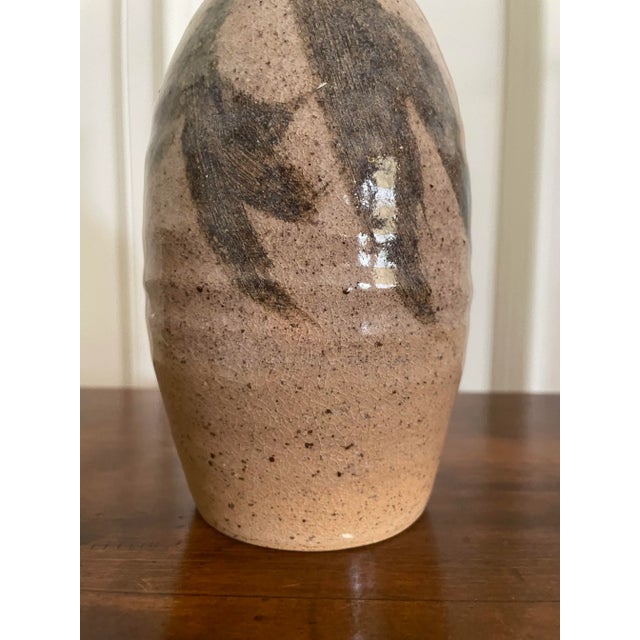 Late 20th Century Abstract Southwest Studio Art Pottery Vase in Blush, Peach, Brown For Sale - Image 5 of 12