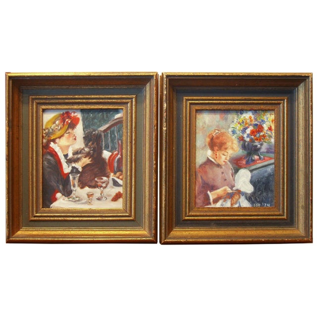 'Pair of French Figural Oils', Paris, Post-Impressionism, Haute Couture For Sale In Monterey, CA - Image 6 of 6