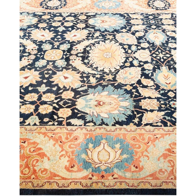Solo Rugs Mogul, One-of-a-Kind Hand-Knotted Area Rug in Blue, 6' 2" x 9' 1" For Sale - Image 4 of 8