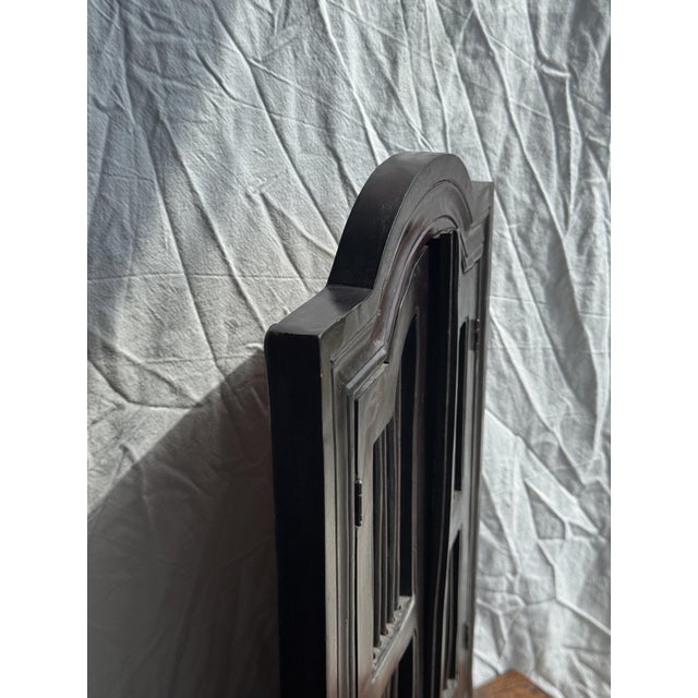 Dark Brown Wooden Mirror with Two Baguettes H55 L40, 1980s For Sale - Image 6 of 11