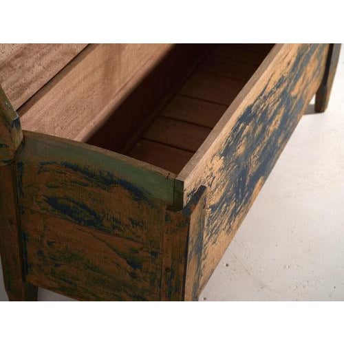 Wood Antique Blue-Painted Pine Chest, Central Europe, 1870 For Sale - Image 7 of 14