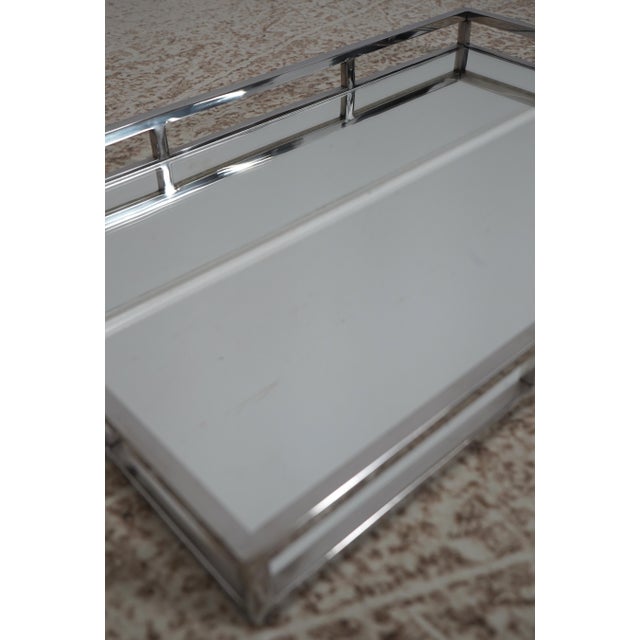 Modern Design Polished Chrome Dresser Top Mirror Tray For Sale In Philadelphia - Image 6 of 7