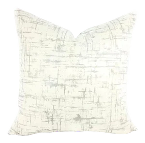 Ronnie Gold Metallic Silver on Cream Abstract Pillow Cover