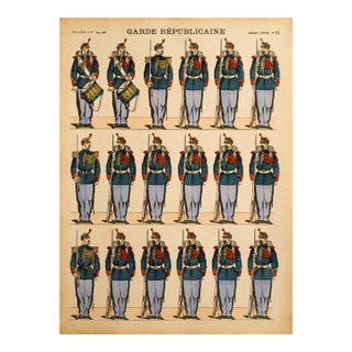 1880s - 1890s French Military Print - Imagerie d'Épinal #70 - Garde Républicaine For Sale