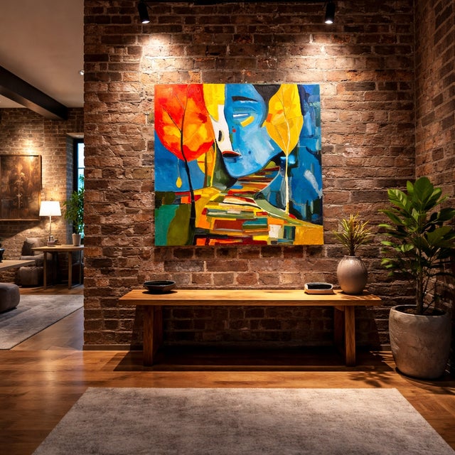 A striking original oil on canvas by clive fredriksson, this bold and expressive artwork brings colour, movement, and...