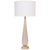 Tall Alfredo Barbini White Ribbed Murano Glass Table Lamp with Gold Inclusions For Sale - Image 9 of 9