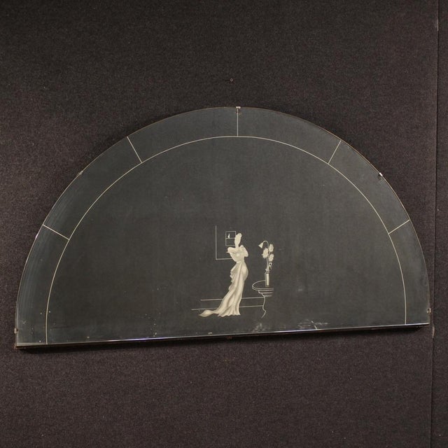 20th Century Italian Half-Moon Mirror, 1950s For Sale - Image 11 of 11
