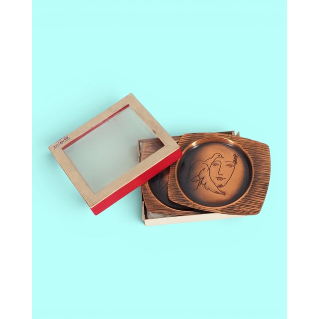 Contemporary Vintage Polish Coasters, 1970s, Set of 6 For Sale - Image 3 of 10