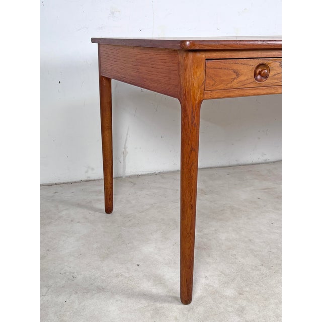 Wood C. 1950s Hans Wegner for Andreas Tuck Danish Desk in Teak and Oak For Sale - Image 7 of 8