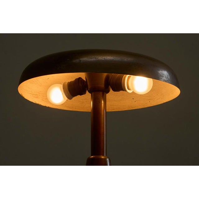 Vintage Italian Table Lamp in Patinated Brass, 1940s For Sale - Image 13 of 15