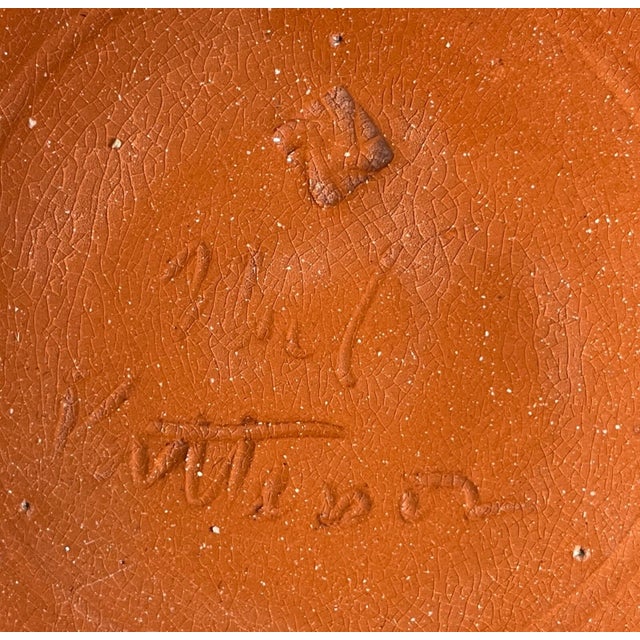 Blue Rare Vintage Handmade Neil Patterson Bright Baby Blue Glaze Pinched Pottery Vase For Sale - Image 8 of 16