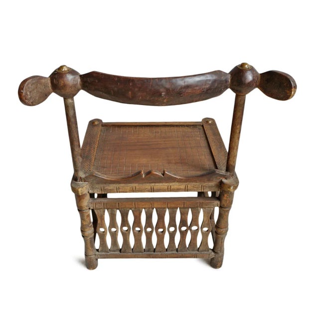Brown Antique African Baule Chief Chair For Sale - Image 8 of 11