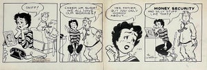 Jerry Walter & Linda Walter, Original Vintage Syndicated Ink Drawing Cartoon Strip Susie Q Smith Comic Art, c. 1954