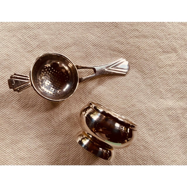 Mid 20th Century Silver Plated English Tea Strainer - Fortnum & Mason London - Georgian Style For Sale - Image 5 of 12