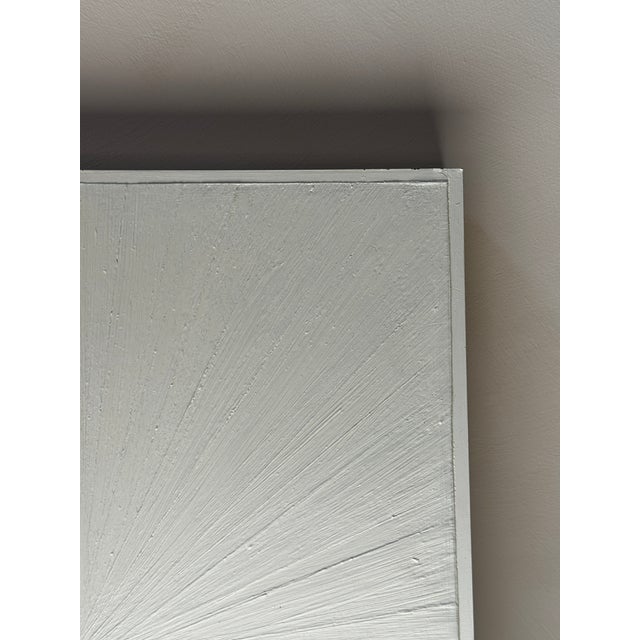 Paint Minimalist White Oil Painting on Board For Sale - Image 7 of 10