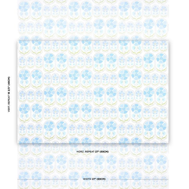 Inspired by antique Suzani textiles, Anjuna Floral in sky was created by our in-house design studio. Irregular stylized...