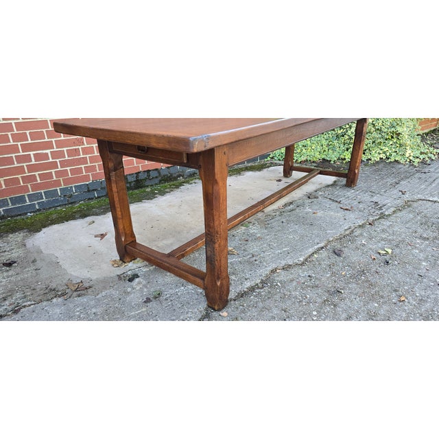 Large French Farmhouse Dining Table in Oak, 1880 For Sale - Image 17 of 18