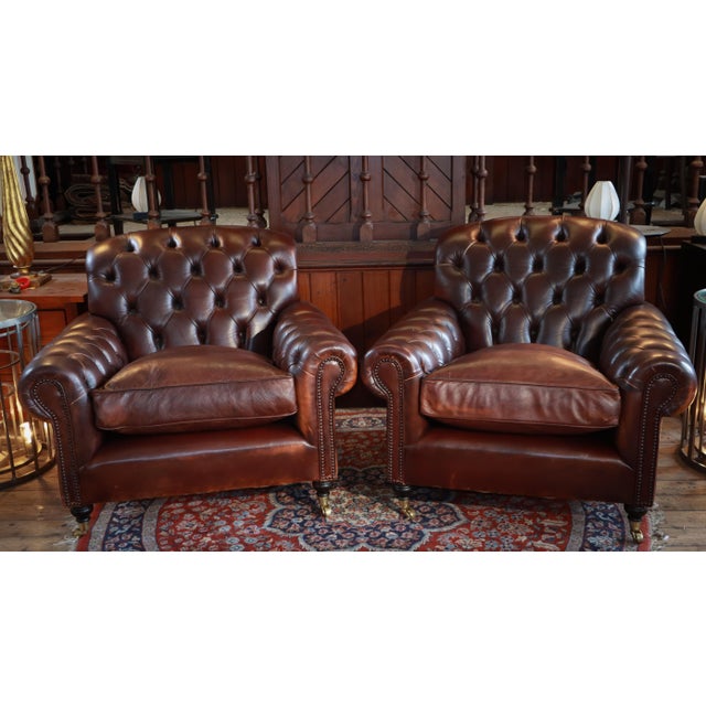 Bulgari Club Chairs in Leather from George Smith, 2010s, Set of 2 For Sale - Image 13 of 18