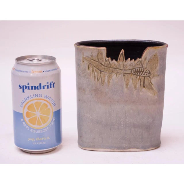 Ceramic 1976 Pale Blue Matte Glaze Studio Stoneware Vase by Pollack For Sale - Image 7 of 13