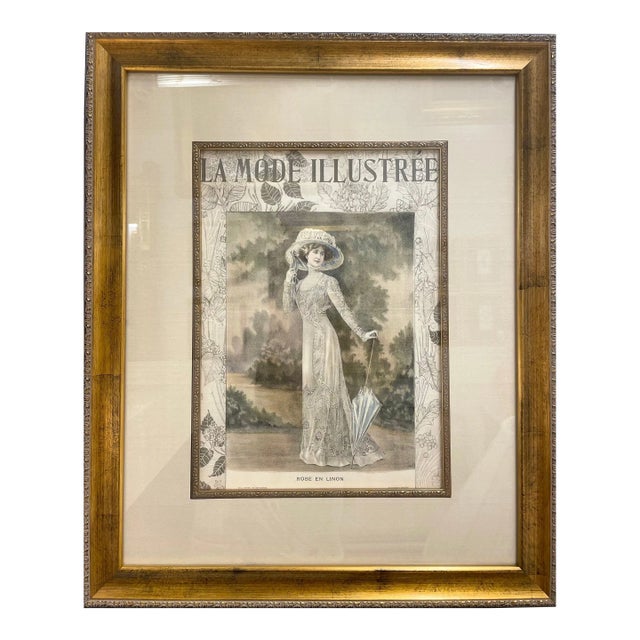 La Mode Illustree Print Nicely Framed and Matted For Sale