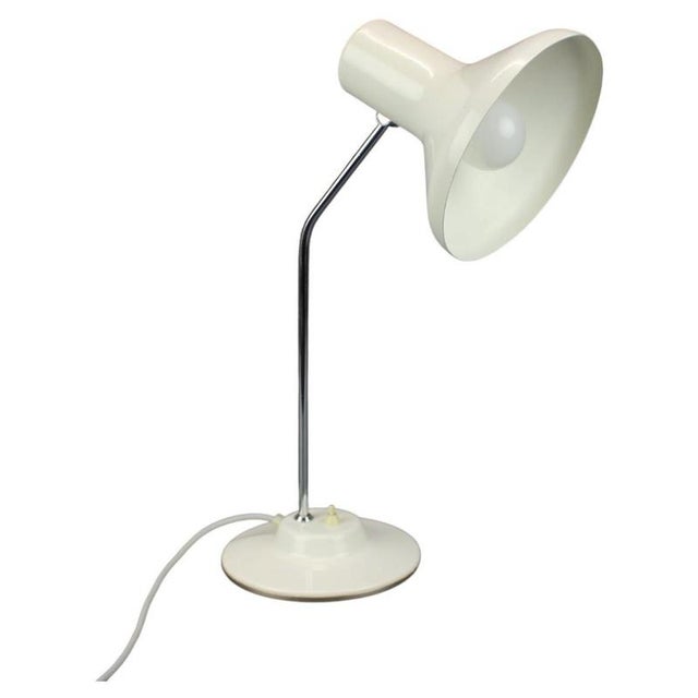 Space Age German Adjustable Desk Lamp in White Metal and Chrome, 1970s For Sale - Image 11 of 11
