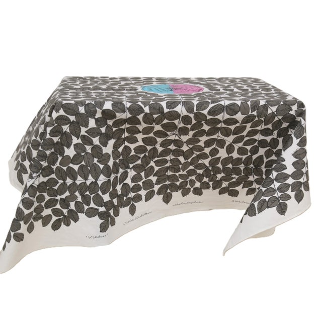 1958 Mid-Century Scandinavian Textile by Renowned Swedish Designer Viola Gråsten, Tapestry Tablecloth For Sale - Image 11 of 17