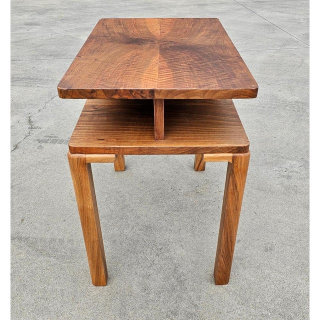Art Deco Rectangular Two-Tier Walnut Side Table, Austria, 1930s For Sale - Image 12 of 13