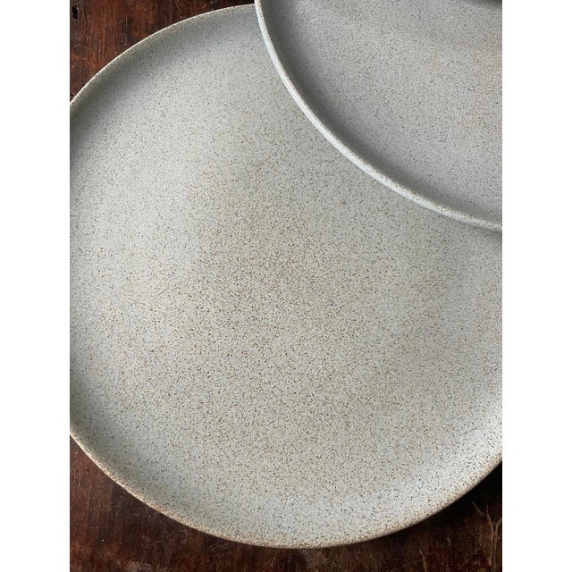 Mid 20th Century Mid 20th Century Mid Century Modern Pale Blue Speckled Edith Heath Ceramics10.5” Dinner Plates - Set of Fourteen(14) For Sale - Image 5 of 6