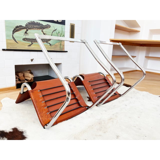 Set 8 Carlo Bartoli T 70 920 Cantilever Chairs Brown Leather - 8 PCS For Sale - Image 14 of 18