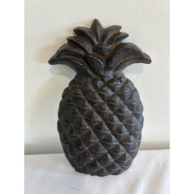 Vintage Cast Iron Pineapple For Sale - Image 4 of 9