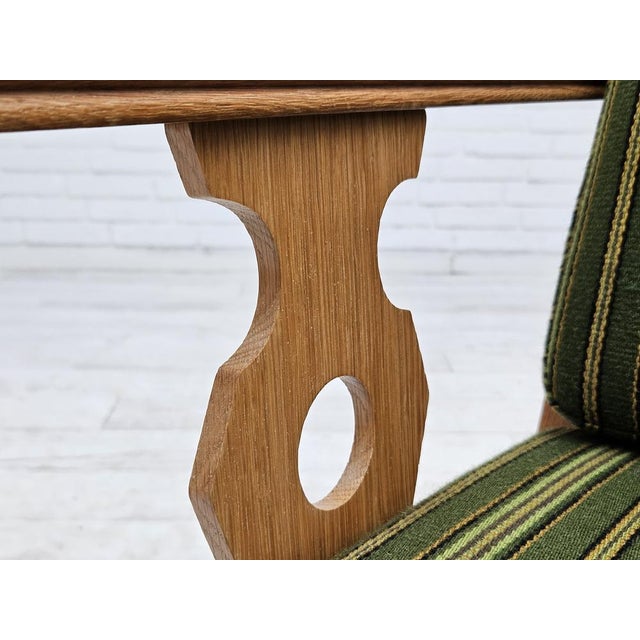 Danish Oak & Wool Armchair, 1970s For Sale - Image 14 of 18