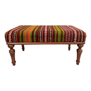 Handmade Kilim Upholstered Bench For Sale