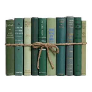 Decorative Books - Vintage Boxwood Book Bundle - 1 Foot of Green Books