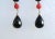 Italian Diamond Coral and Black Onyx Dangle Earrings, Pair For Sale - Image 9 of 10