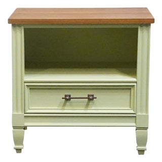 Bassett Furniture Ticino Collection Cream Painted 24" Nightstand W. Solid Cherry Top 238-96-270 For Sale