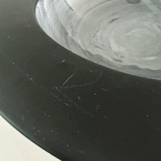 Gray Vintage Giulio Lazzotti for Casigliani Bardiglio Marble and Slate Large Bowl For Sale - Image 8 of 11