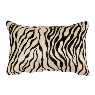 Baby Zebra Black Large Kidney Pillow For Sale