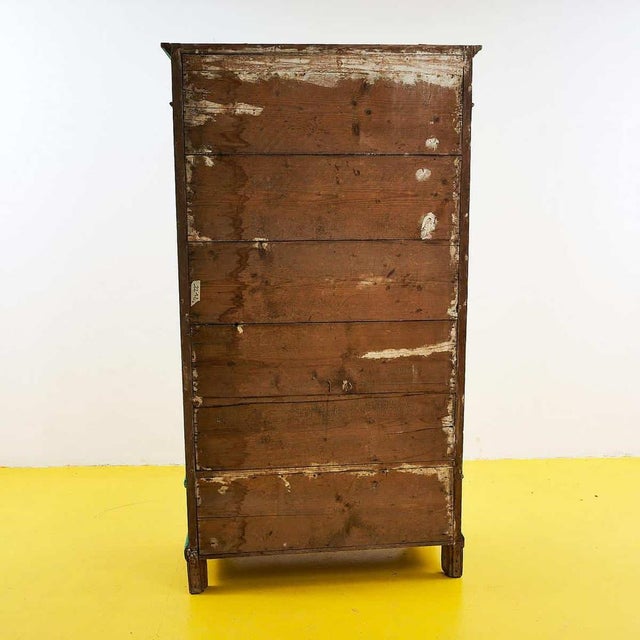 Vintage Green Wood Wardrobe For Sale - Image 10 of 11
