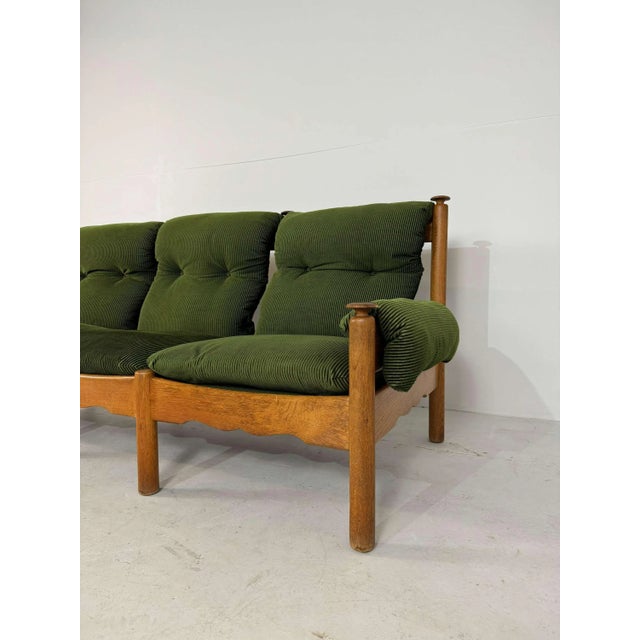 Vintage Brutalist Oak 3-Seater Sofa For Sale - Image 6 of 9